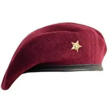 Red Woolen Mens Beret Caps